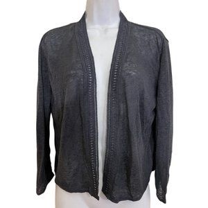 ZO ZO Linen Blend Cropped Open Cardigan New Size M